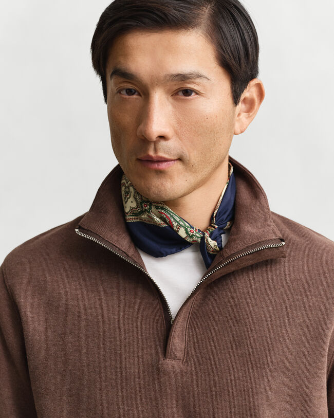 Sacker Rib Sweatshirt mit Rei&szlig;verschlusskragen