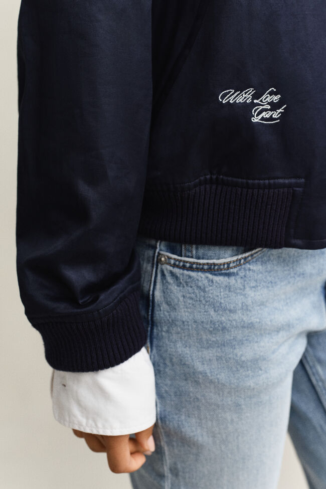 Varsity Jacke aus Satin