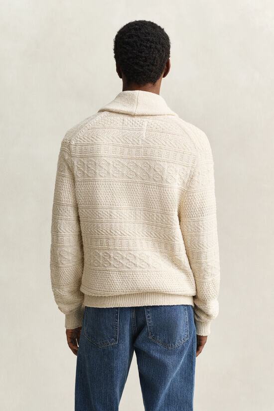 Strickjacke aus strukturiertem Baumwollmix