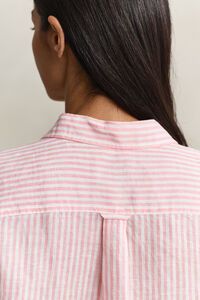 Regular Fit Leinen Bluse mit Streifen