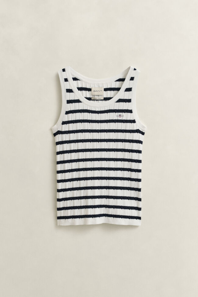 Gestreiftes Zopfstrick Tanktop