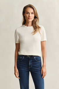 Leichter Kurzarm-Rundhalspullover