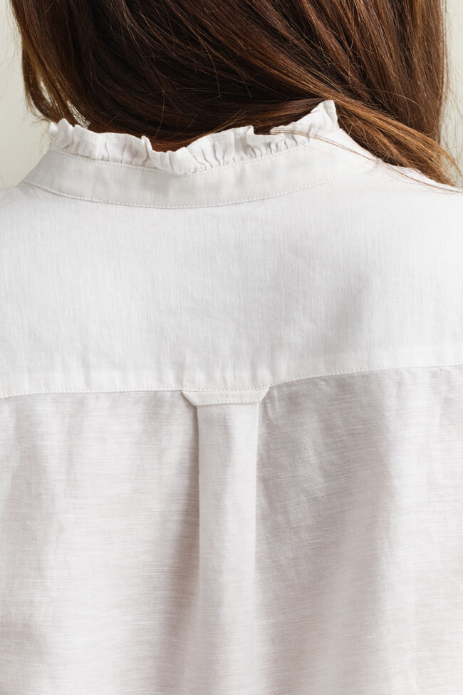 R&uuml;schenbluse aus Leinenmix