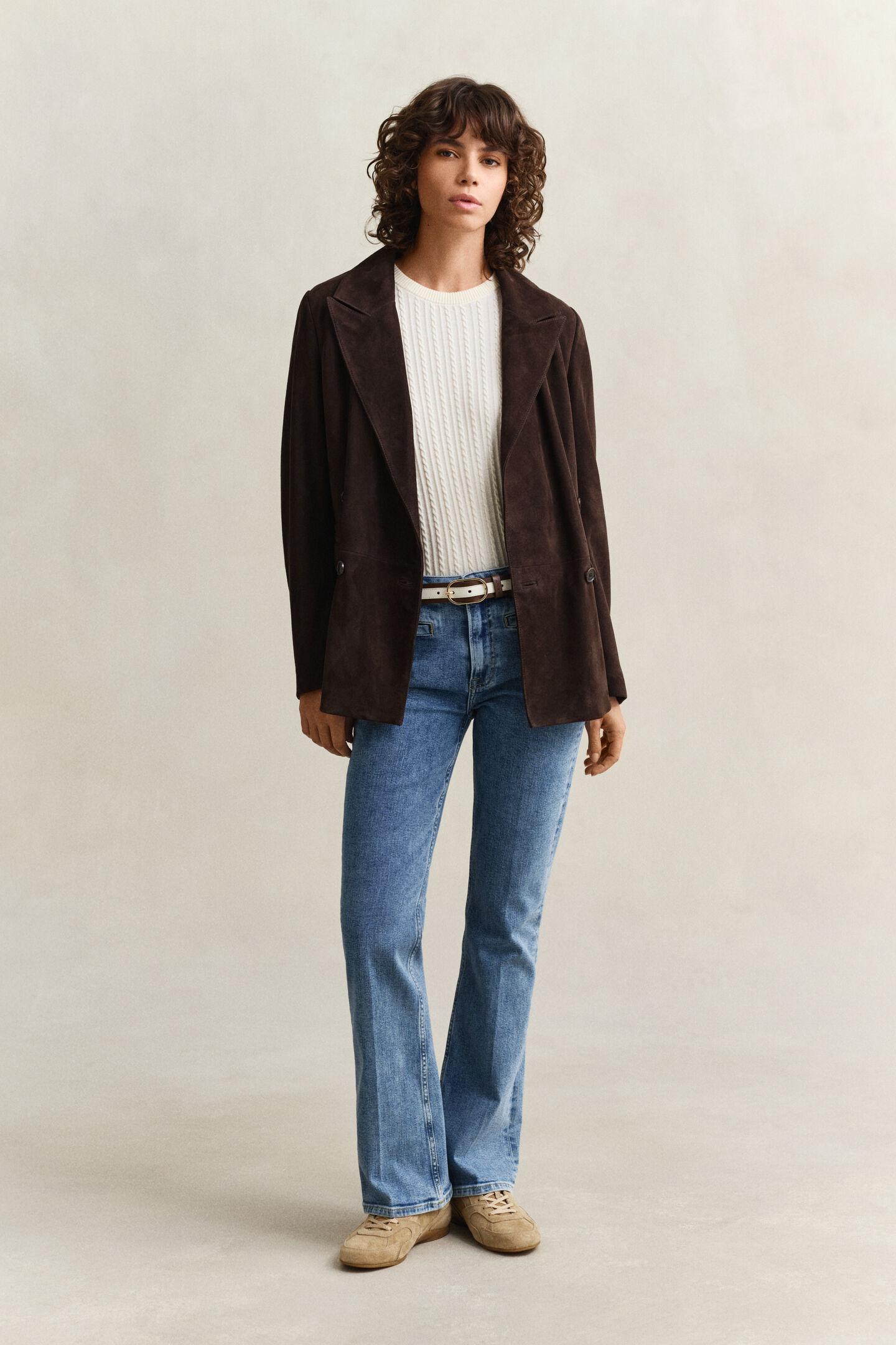 Kurzarmpullover aus Baumwolle mit Zopfmuster