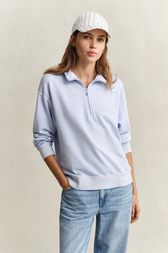 Gewaschenes Shield Sweatshirt mit Rei&szlig;verschlusskragen