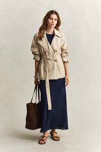 Schr&auml;g geschnittenes Midikleid aus Leinen