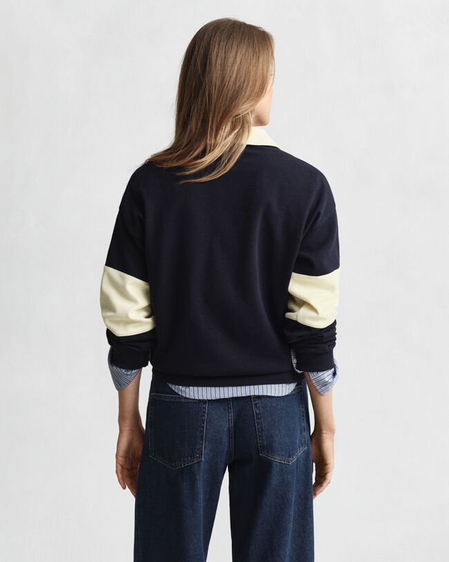 Color Blocked Rugger mit Piqu&eacute;struktur