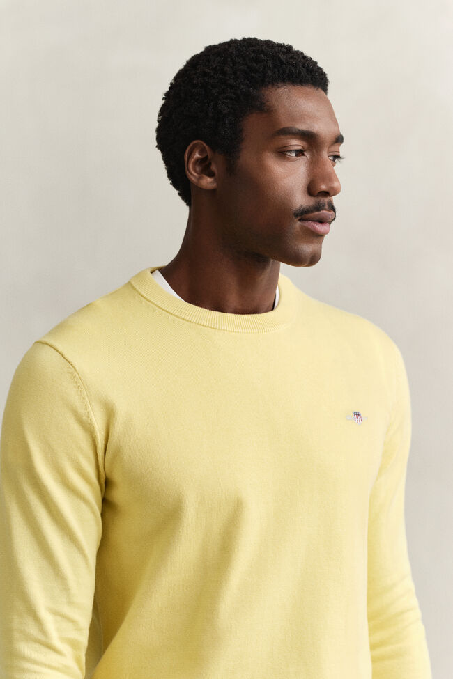 Rundhalspullover aus Baumwolle