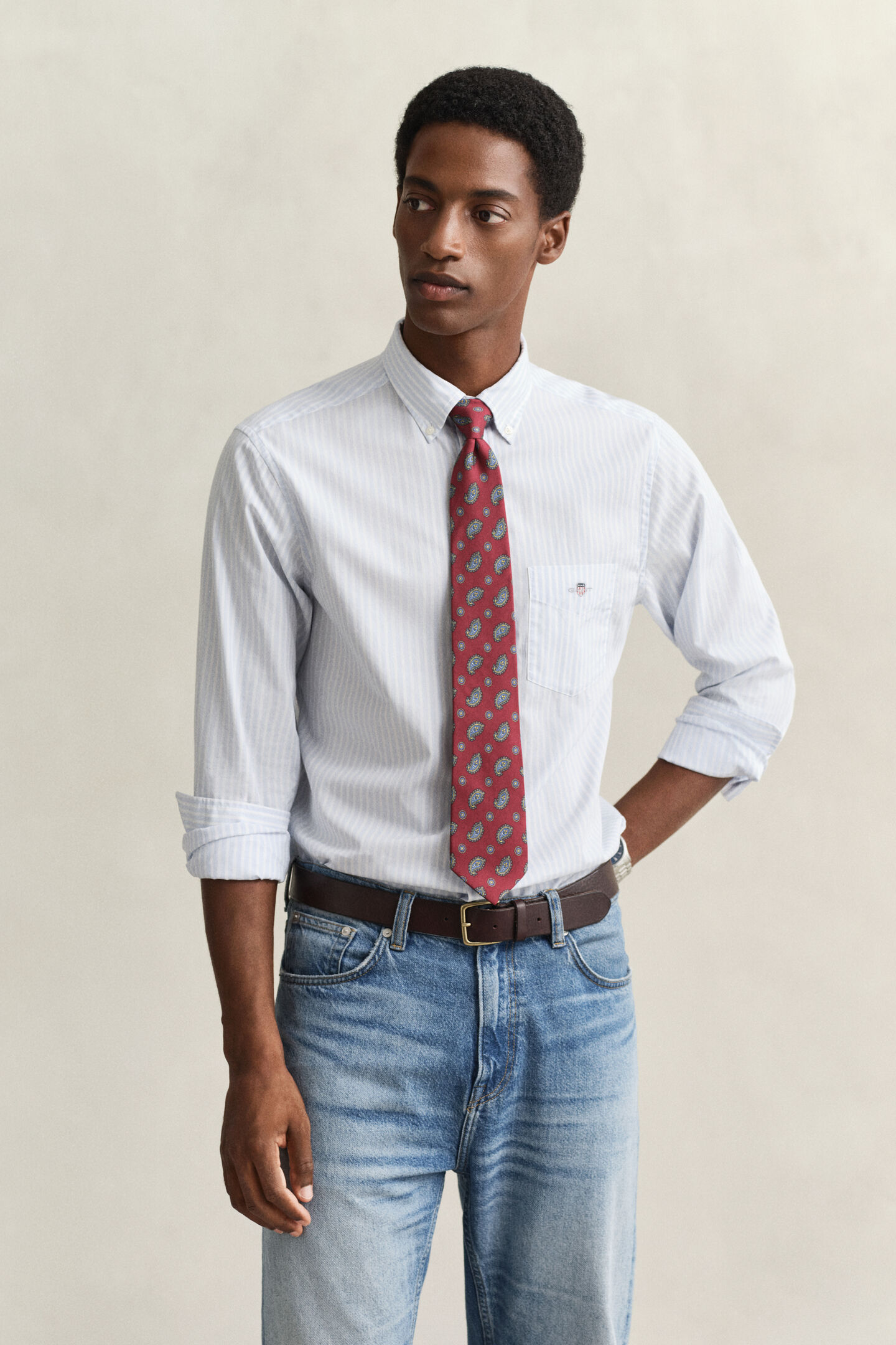 Classic Popeline-Hemd mit Streifen