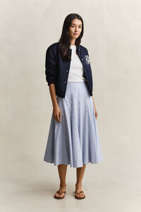 Gestreifter Midirock aus Baumwolle