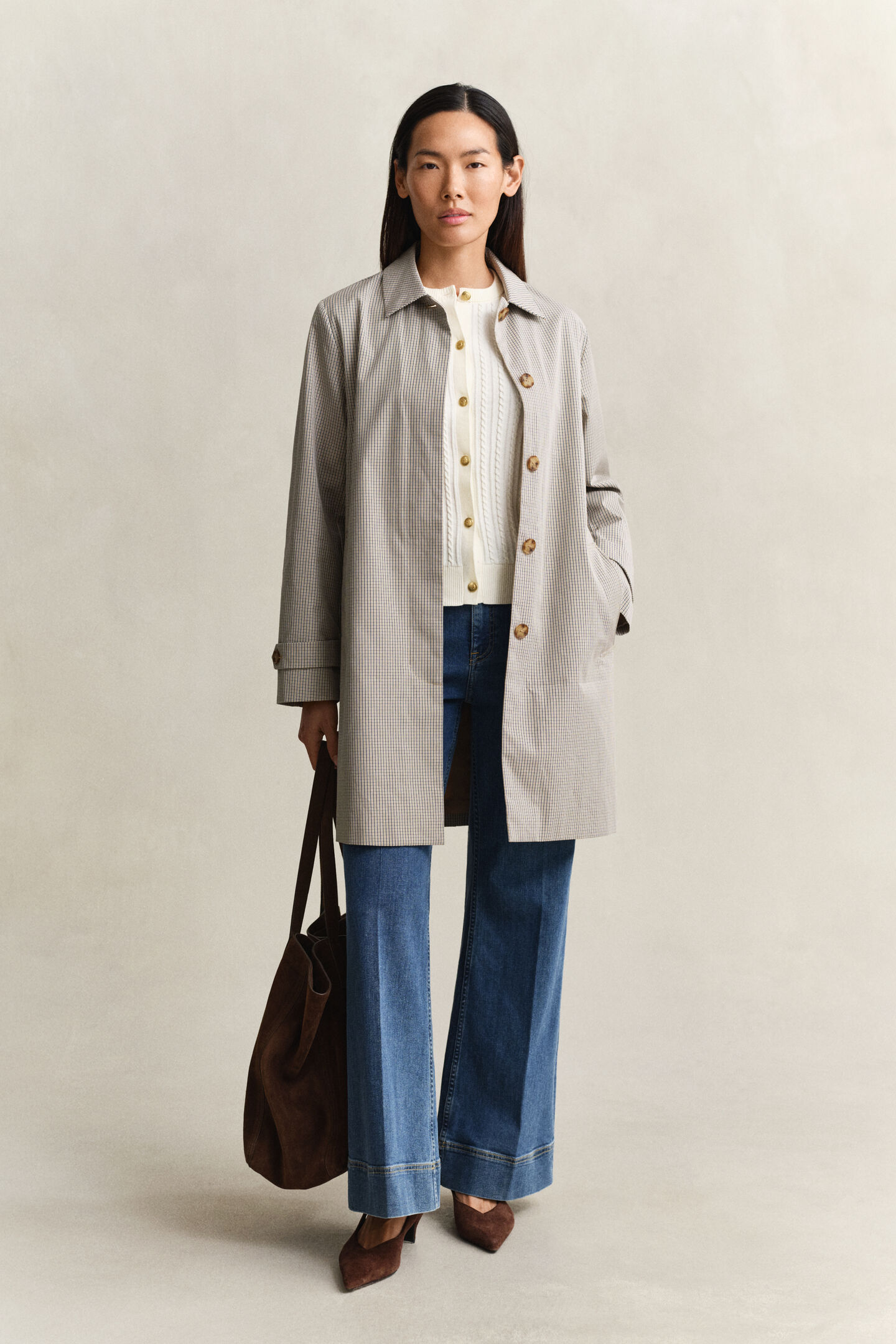 Karierter Kurzmantel