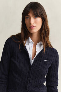 Strickjacke mit Zopfmuster