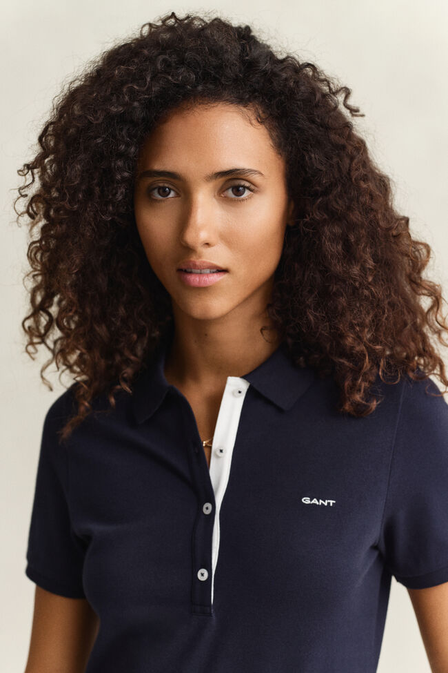 Kontrast Piqu&eacute; Poloshirt