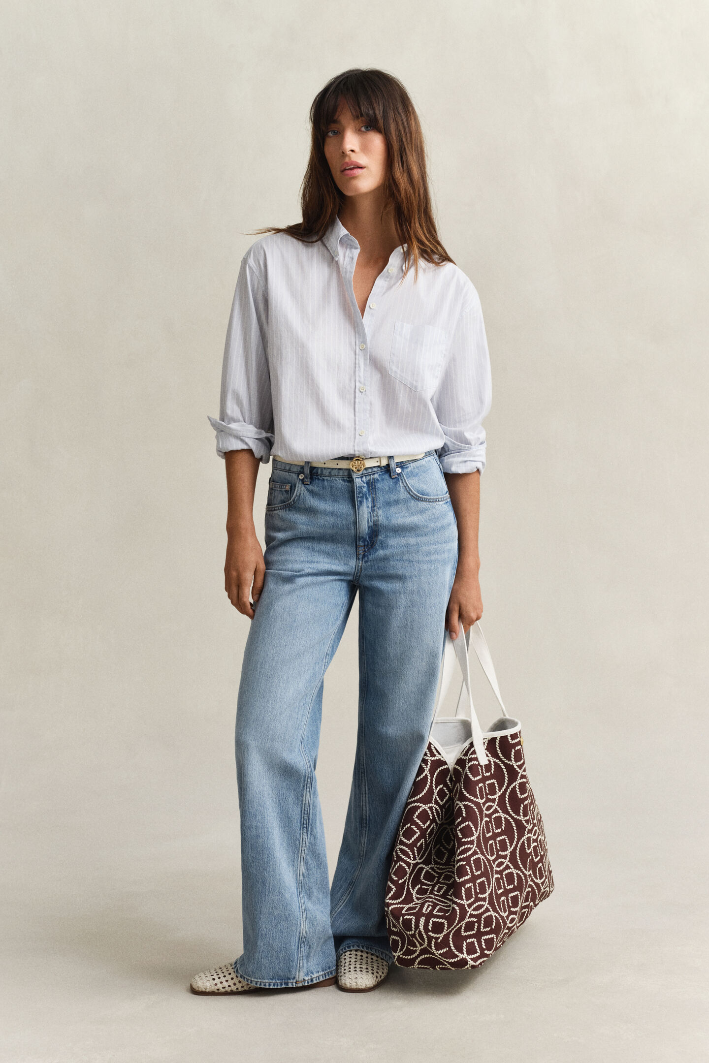 Luxury Oxford-Bluse mit Streifen