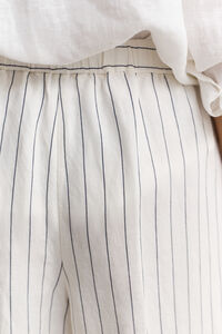 Gestreifte Hose aus Leinenmix