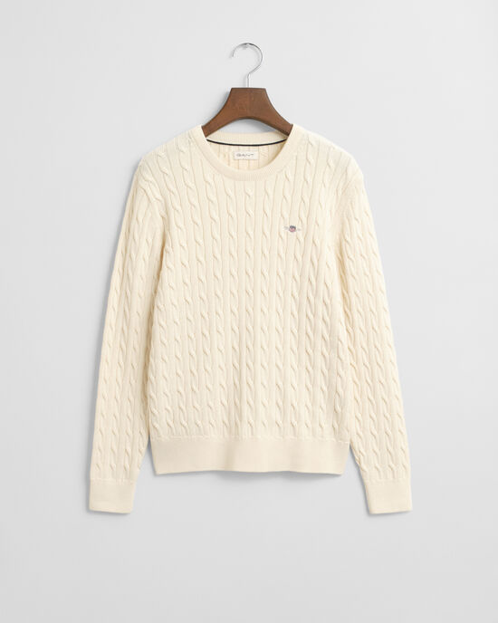 Teens Shield Zopfstrick Rundhalspullover aus Baumwolle