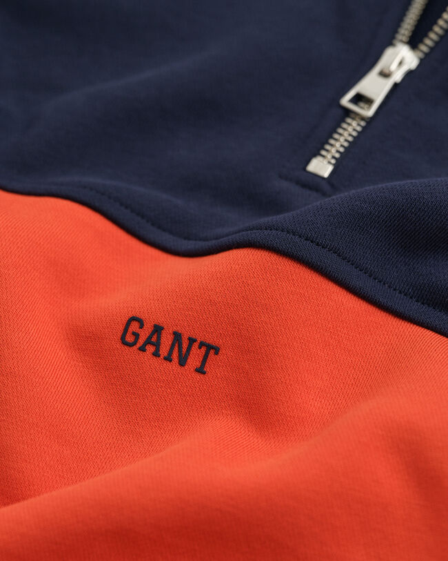 Teens Sweatshirt mit Rei&szlig;verschluss-Kragen und Blockfarbendesign