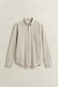 Gestreiftes Hemd aus Leinenmix