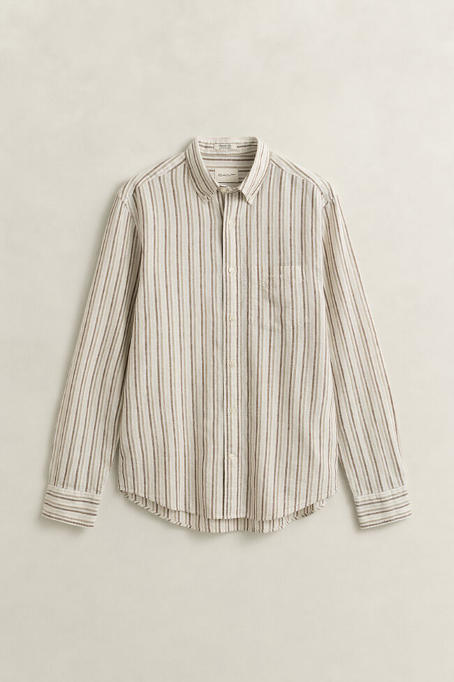 Gestreiftes Hemd aus Leinenmix