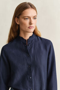 R&uuml;schenbluse aus Leinenmix