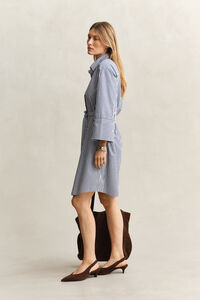 Popeline Hemdblusenkleid mit Streifen