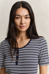 Geripptes Henley Shirt