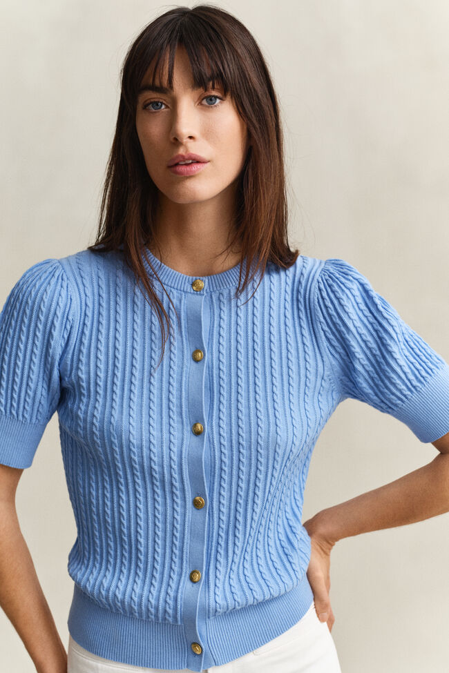 Zopfstrick Strickjacke aus Baumwolle