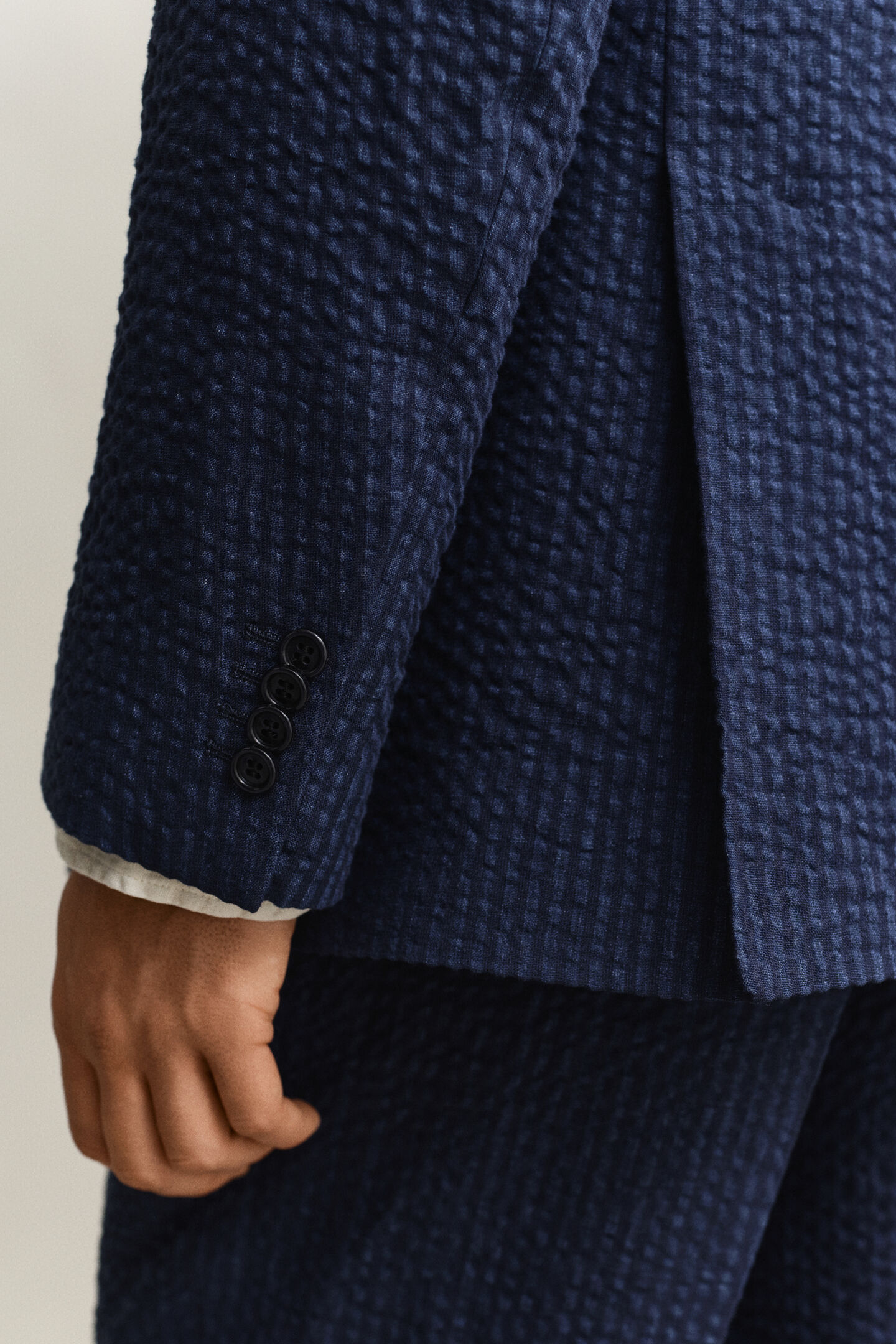 Indigo Seersucker Anzugsakko