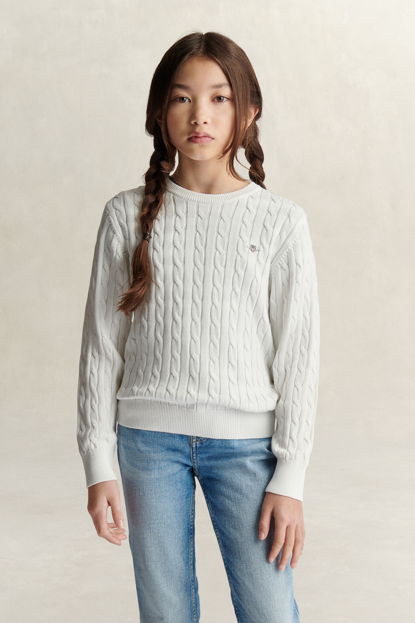 Teen Girls Pullover mit Zopfmuster