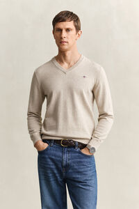 Klassischer V-Neck Pullover aus Baumwolle