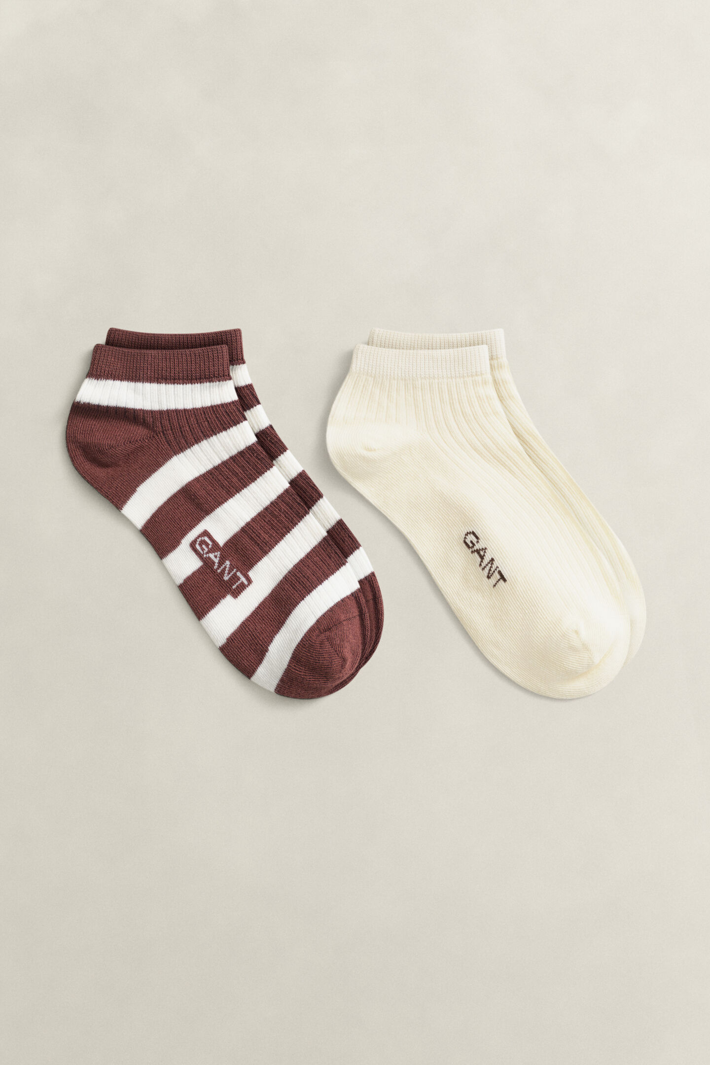 2er-Pack Kn&ouml;chelsocken Gestreift & Einfarbig