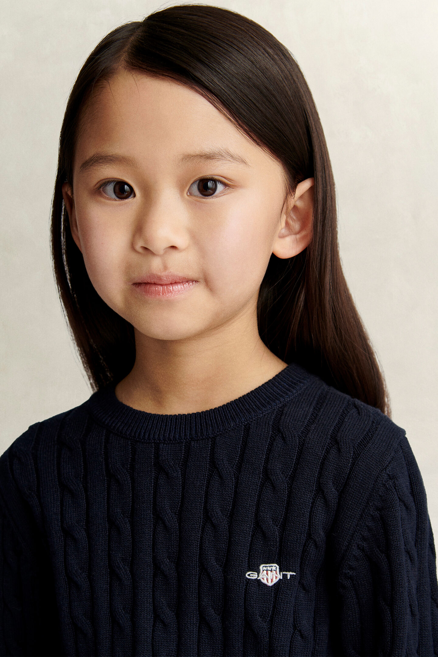 Girls Shield Pullover mit Zopfstrickmuster