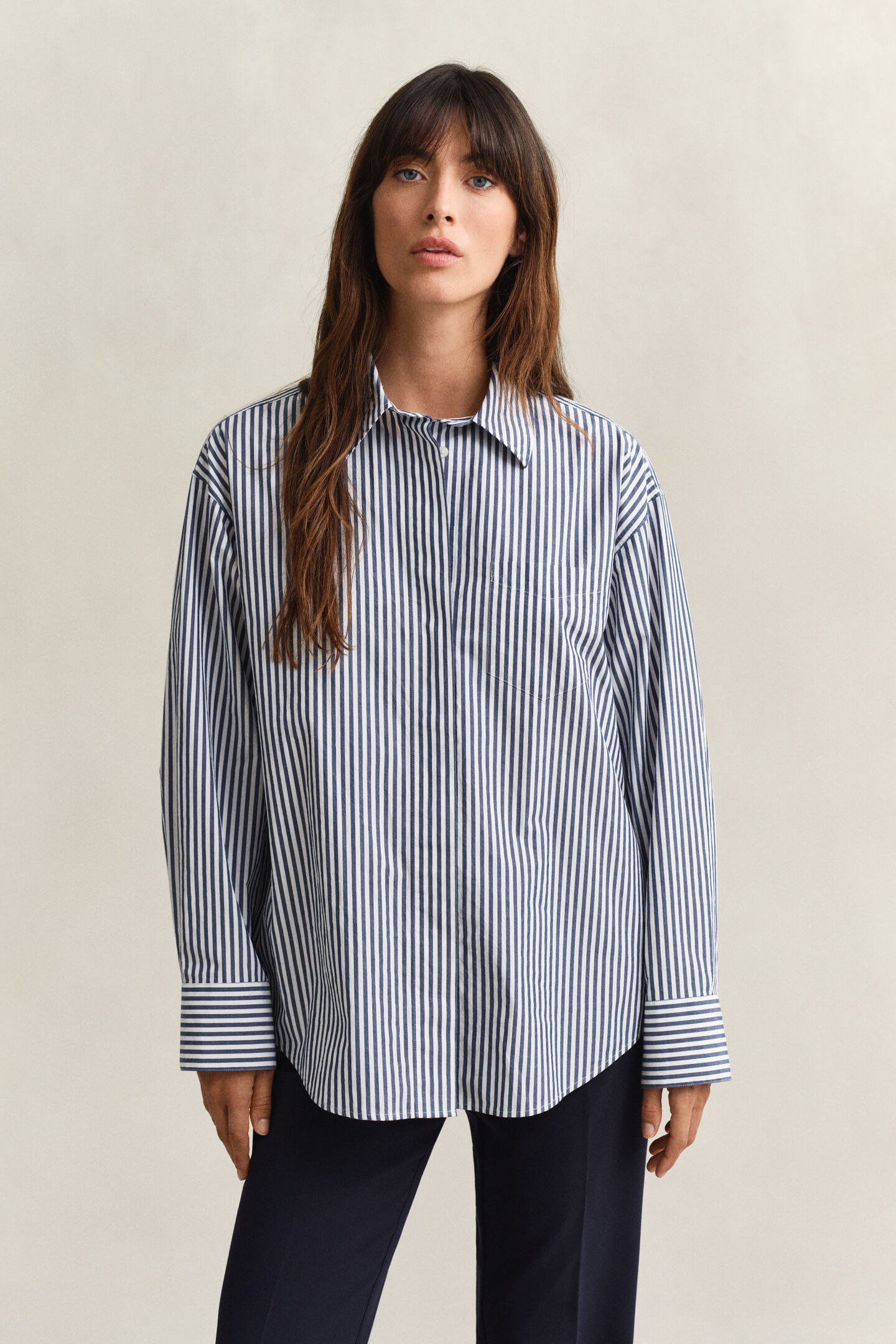 Gestreifte Popeline-Bluse