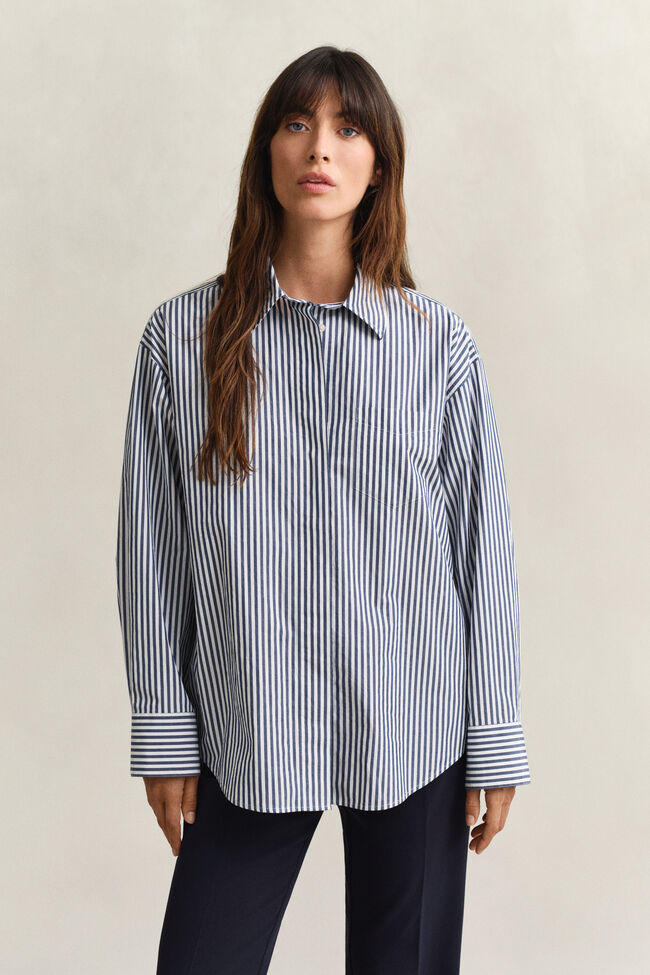 Gestreifte Popeline-Bluse