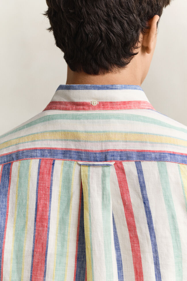Bunt gestreiftes Leinenhemd
