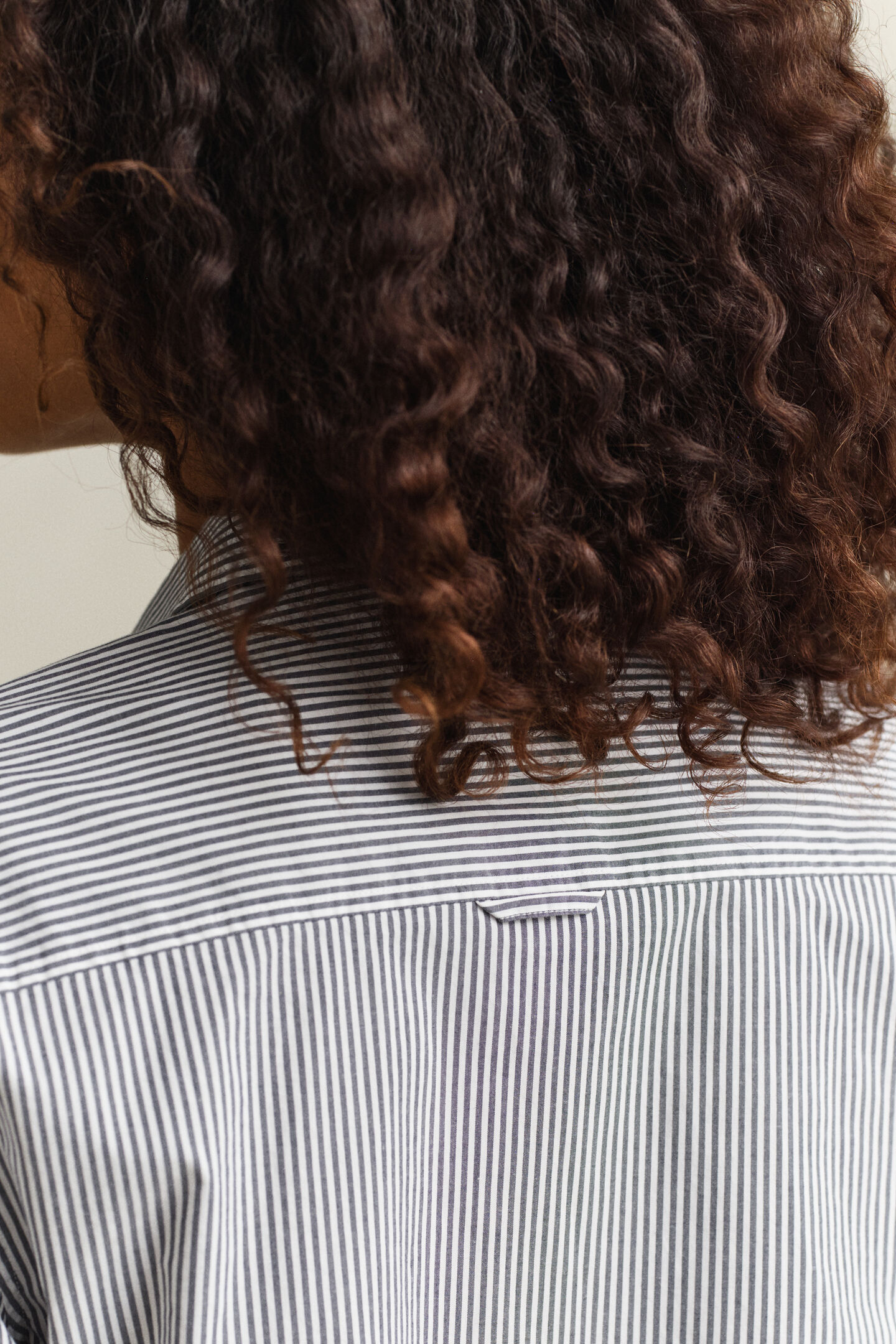 Slim Fit Popeline Bluse mit Streifen