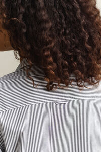 Slim Fit Popeline Bluse mit Streifen