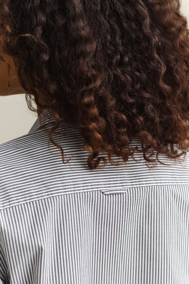 Slim Fit Popeline Bluse mit Streifen