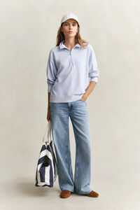 Gewaschenes Shield Sweatshirt mit Rei&szlig;verschlusskragen