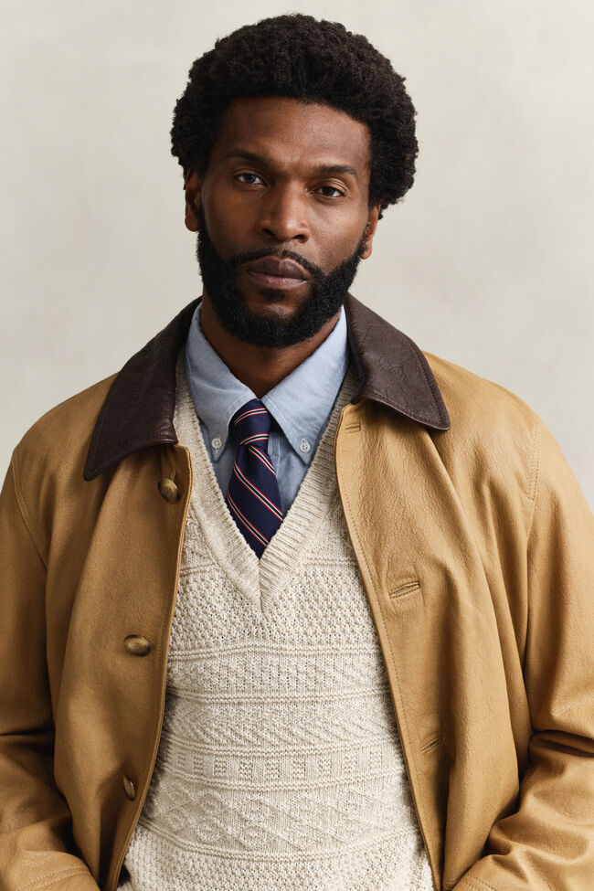 Decker-Jacke aus Leder