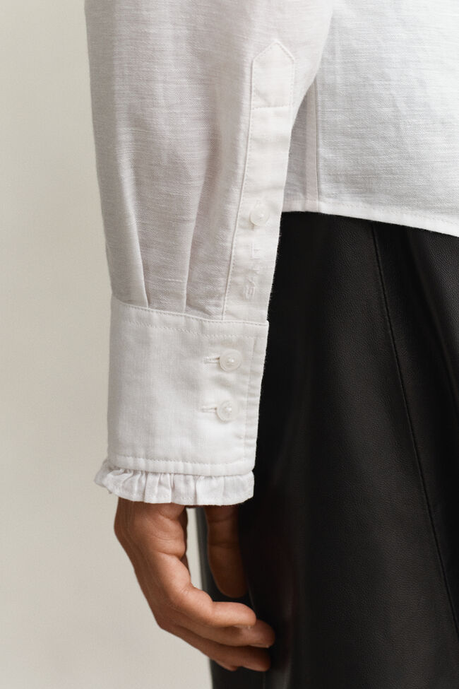 R&uuml;schenbluse aus Leinenmix