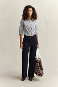 Slim Fit Popeline Bluse mit Streifen