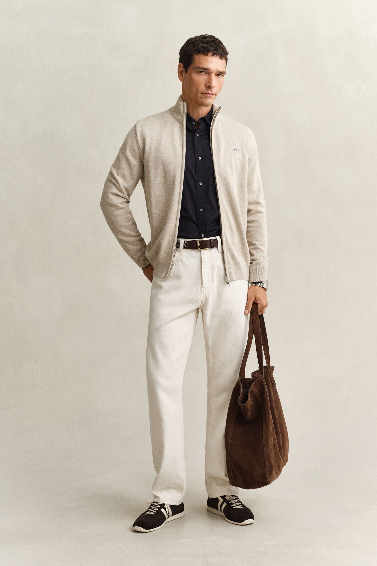 Casual Cotton Strickjacke mit Rei&szlig;verschluss