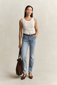 Gestreiftes Zopfstrick Tanktop