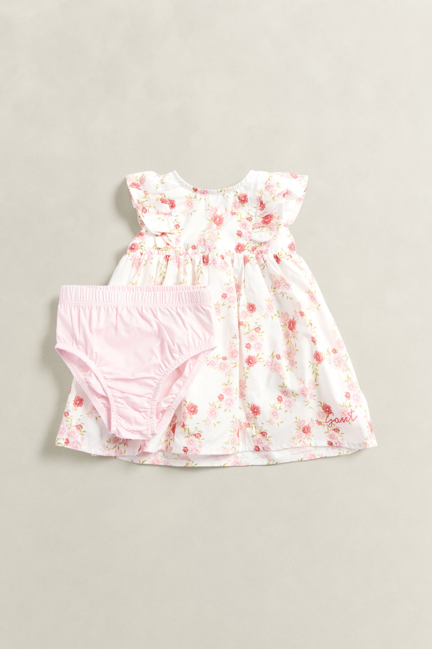 Baby Girls Set mit gebl&uuml;mtem Kleid und H&ouml;schen