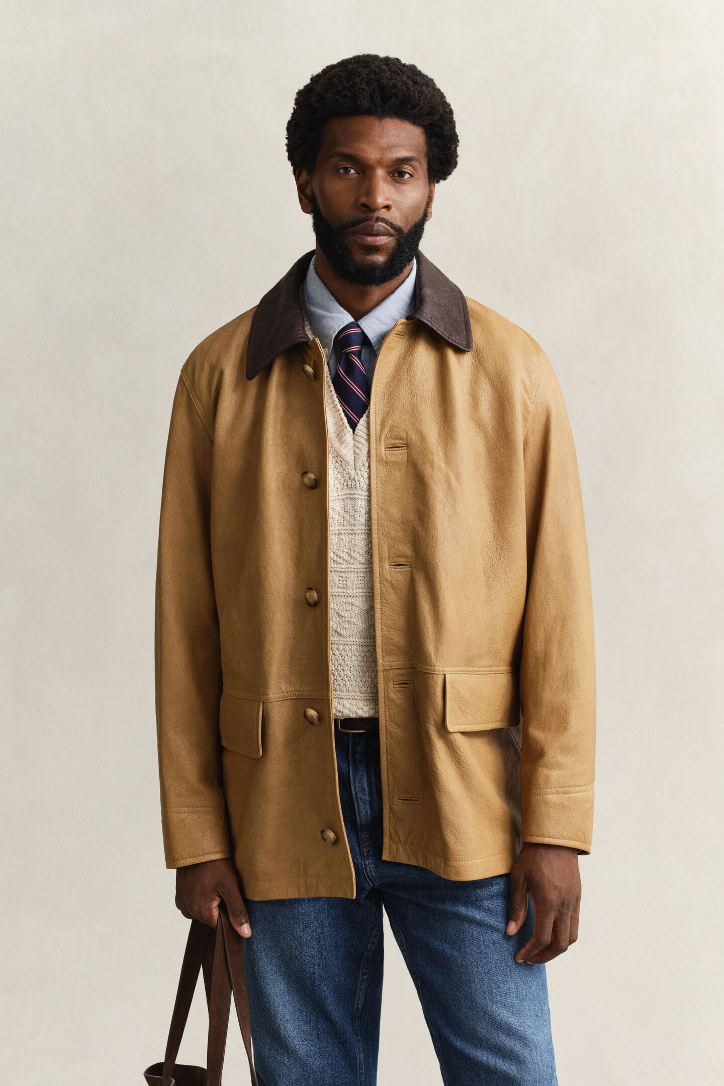 Decker-Jacke aus Leder