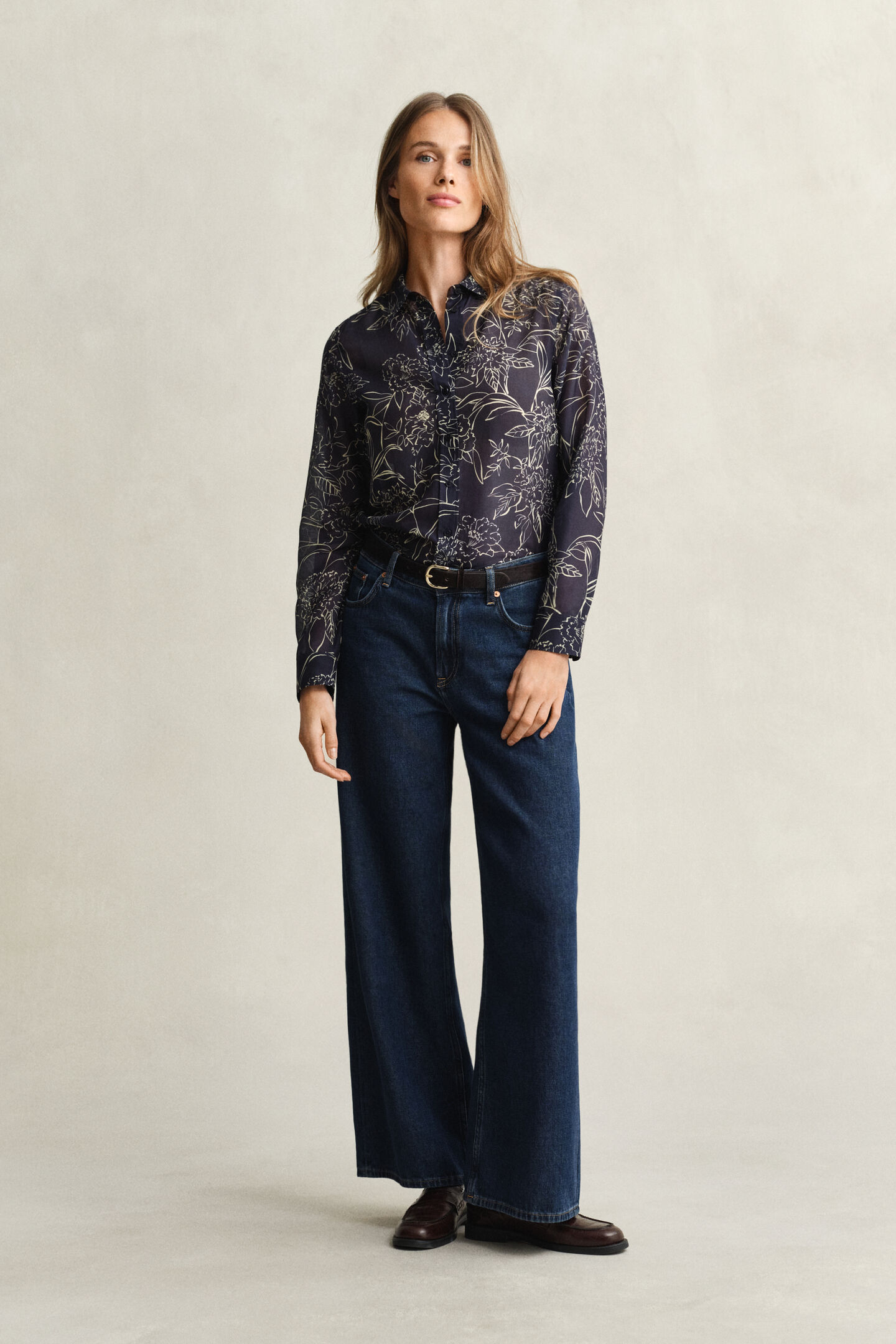 Regular Fit Bluse aus Baumwolle und Seide mit Blumen-Print