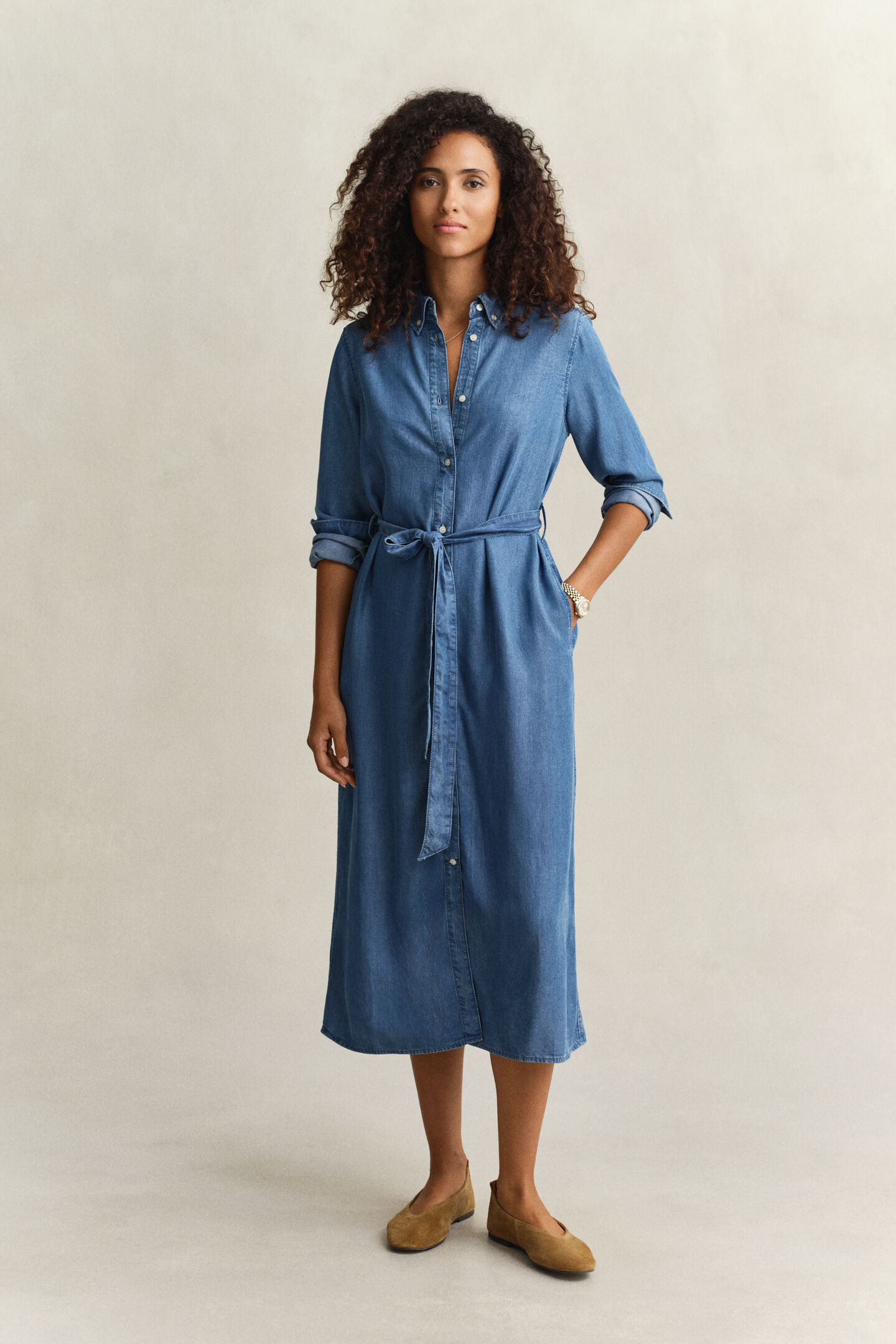 Chambray Hemdblusenkleid