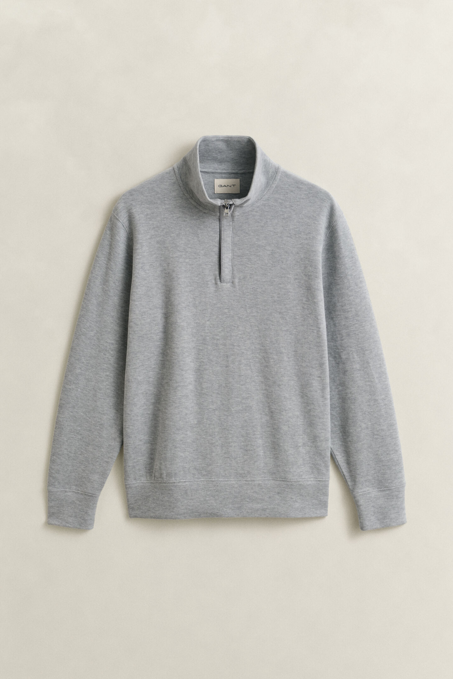 Sacker Rib Sweatshirt mit Rei&szlig;verschlusskragen