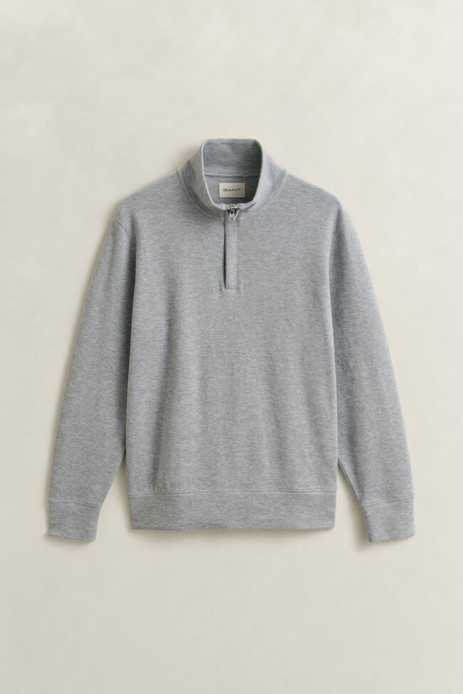Sacker Rib Sweatshirt mit Rei&szlig;verschlusskragen